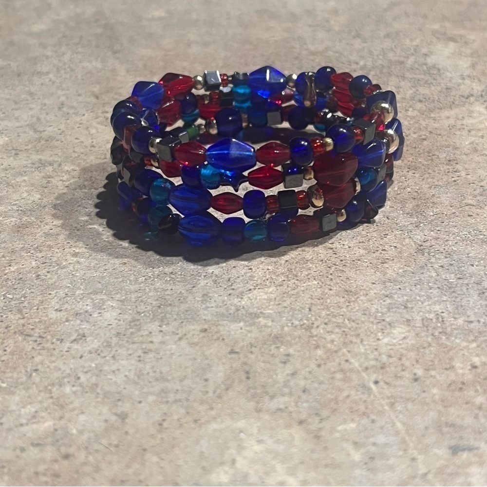 Faux, Costume, Estate Jewelry, Multi Color, Beaded Bracelet